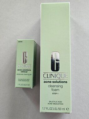 Clinique Acne Solutions™ Cleansing Foam 1.7  + Acne Solutions Clearing .1 oz